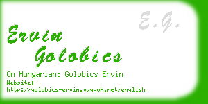 ervin golobics business card